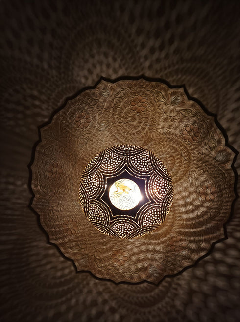 Morocco lamp, brass pendant light, Brass Pendant Light (PL 1003)